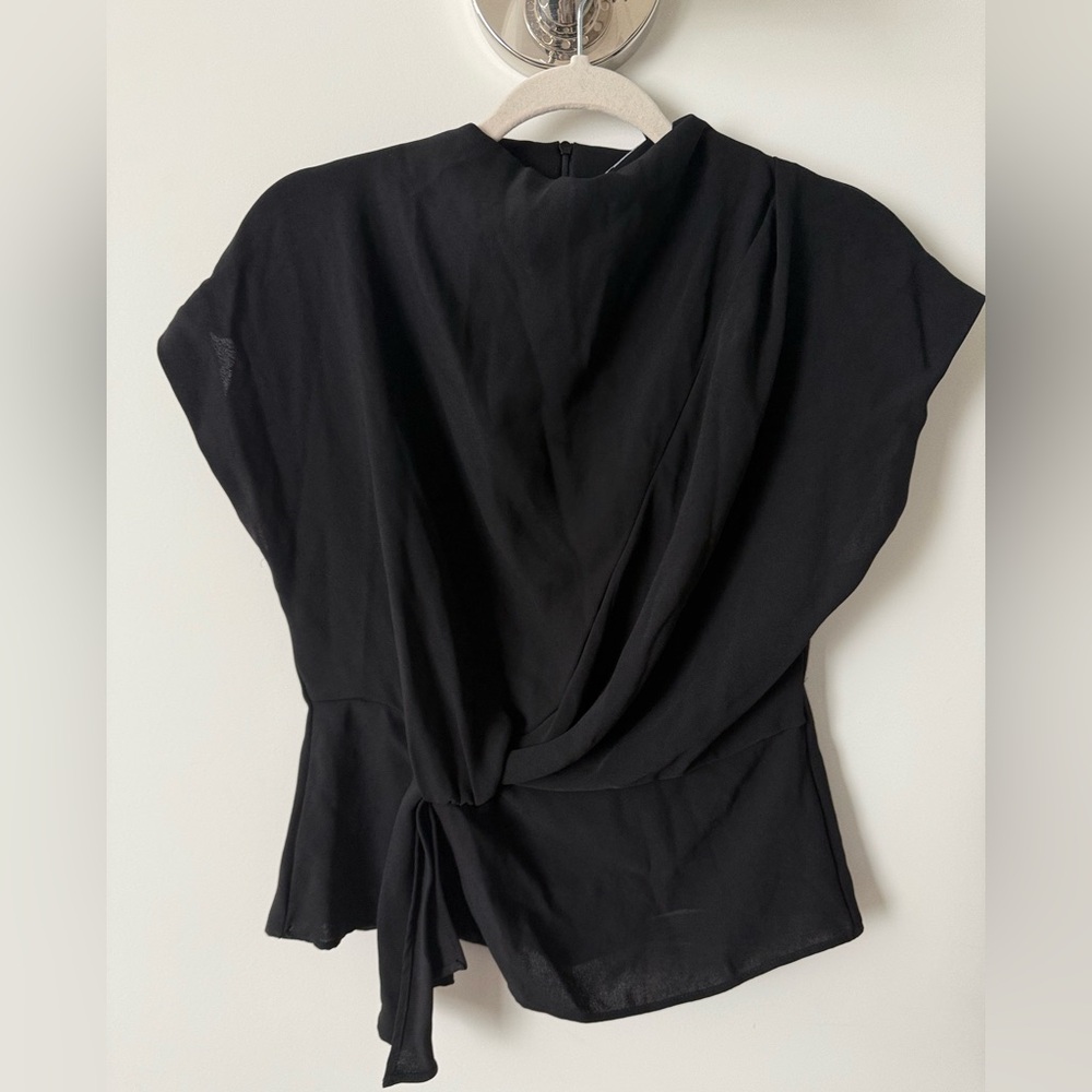 ZARA Black Wrap Top